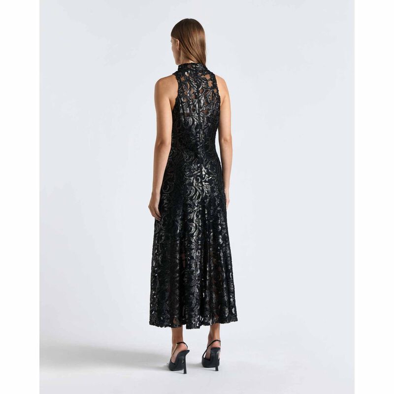 Cue Tapestry Lurex Racer Midi Dress image number 1